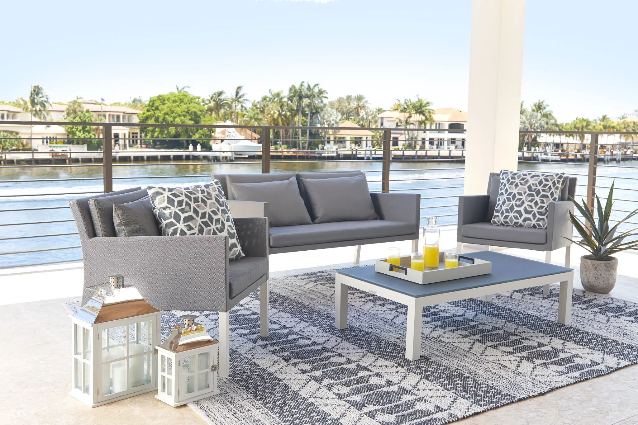Lisbon Gray Outdoor Living Room Set Lisbon Gray Outdoor Living Room Set