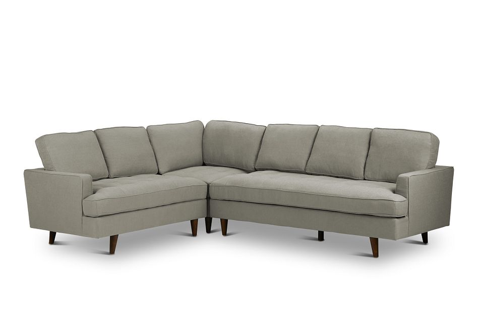 Mid Century Modern Light Gray Fabric Medium 2 Arm Right Facing Mid Century Modern Light Gray Fabric