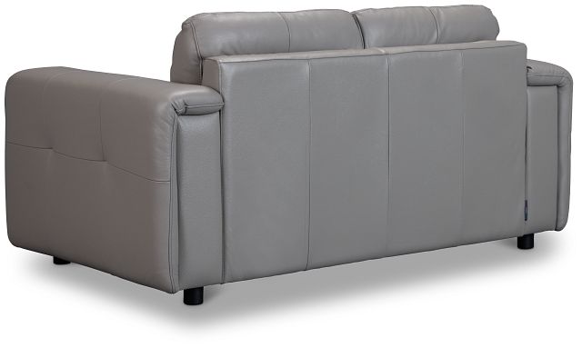 Rowan Gray Leather Loveseat