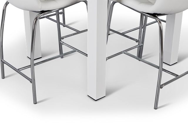 Vienna White Square High Table & 4 Barstools