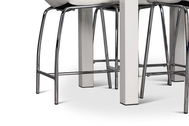 Vienna White Square High Table & 4 Barstools