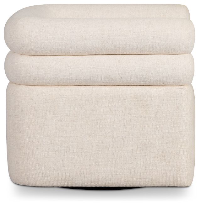 Celine Light Beige Fabric Swivel Accent Chair