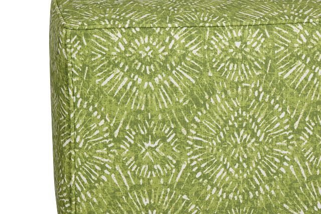 Borneo Green Fabric Vinyl Ottoman Small