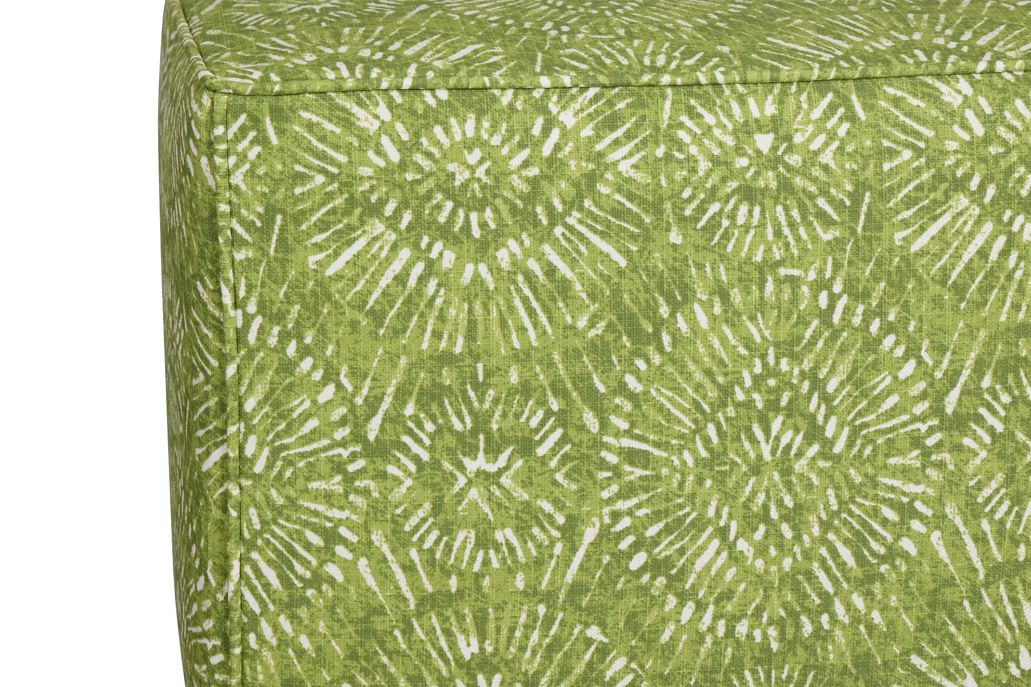 Borneo Green Fabric Vinyl Ottoman Small