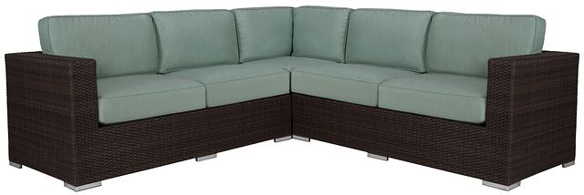 Fina Teal Small Two-arm Sectional