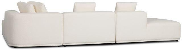 Catalina White Fabric Small Right Chaise Sectional