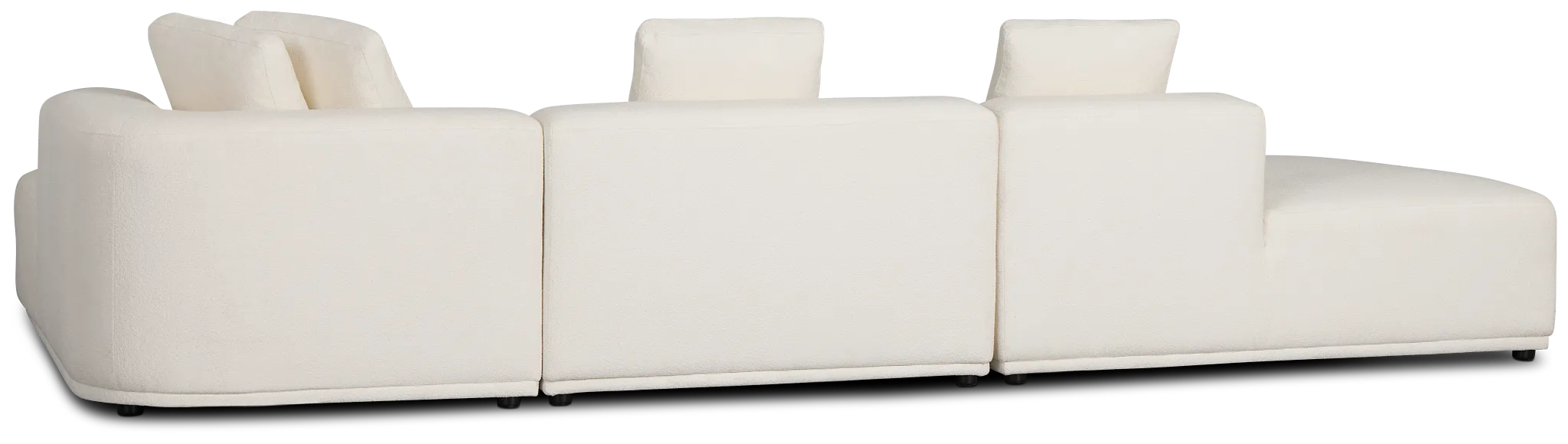 Catalina White Fabric Small Right Chaise Sectional