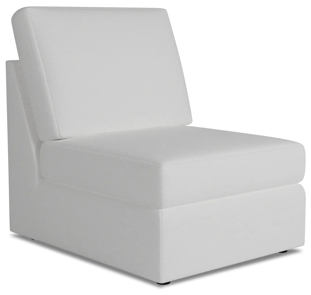 Citymod White Fabric Armless Chair