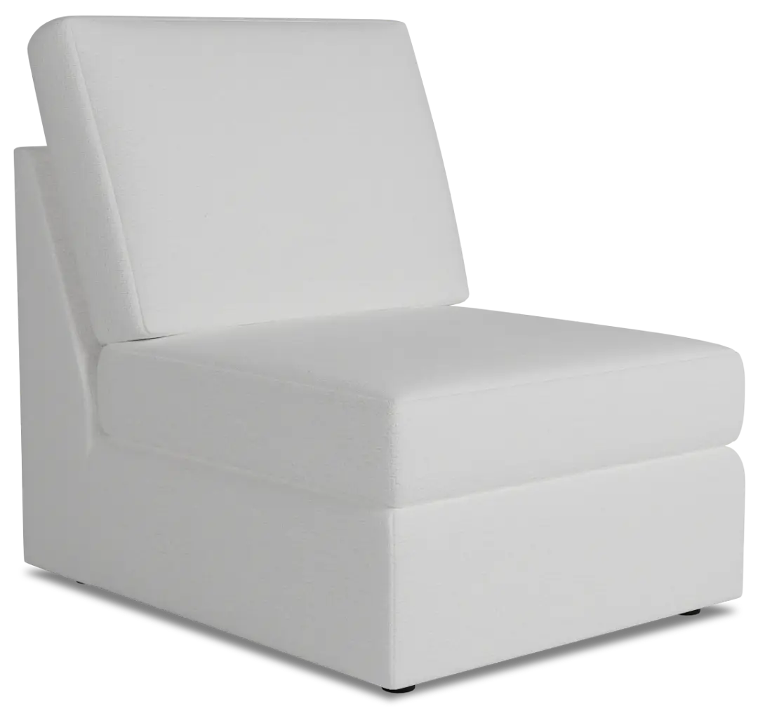 Citymod White Fabric Armless Chair Citymod White Fabric Armless Chair