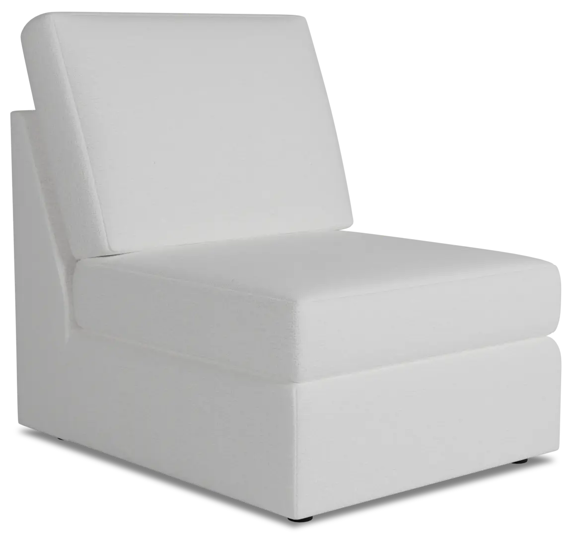 Citymod White Fabric Armless Chair Citymod White Fabric Armless Chair