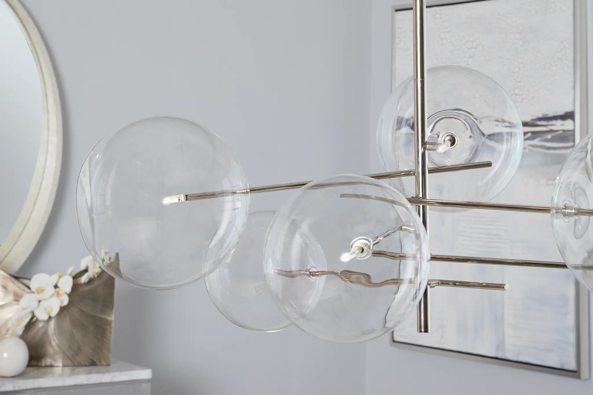Kai Chrome Glass Chandelier Kai Chrome Glass Chandelier