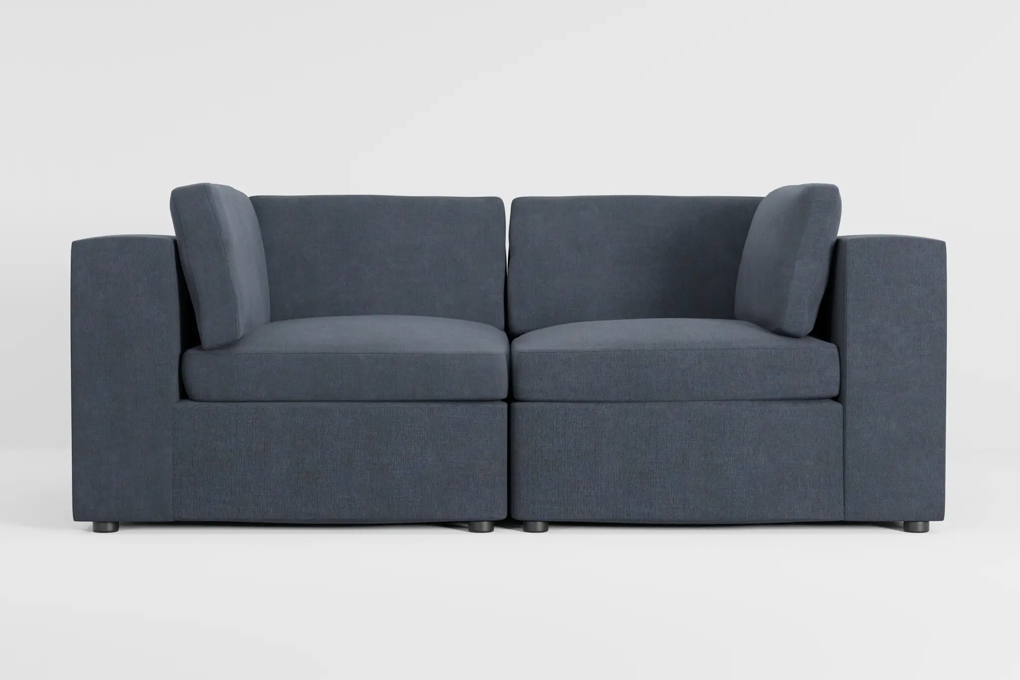 Destin Victory Dark Blue Fabric 2-piece Modular Sofa Destin Victory Dark Blue Fabric 2-piece Modular Sofa