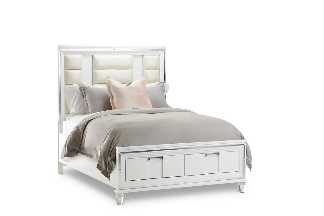 Vegas White Platform Storage Bed