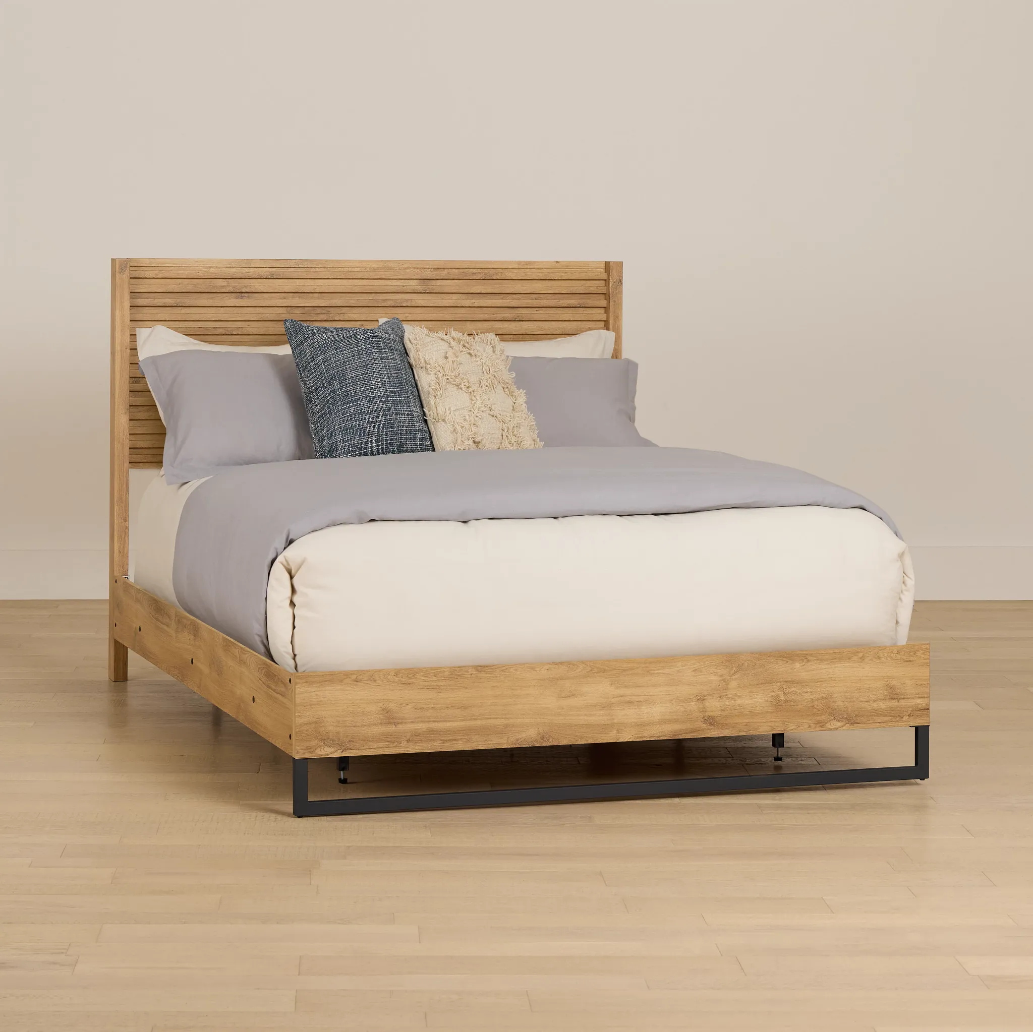 Perry Light Tone Panel Bed