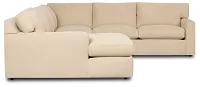 Hudson Beige Fabric Medium Left Chaise Sectional
