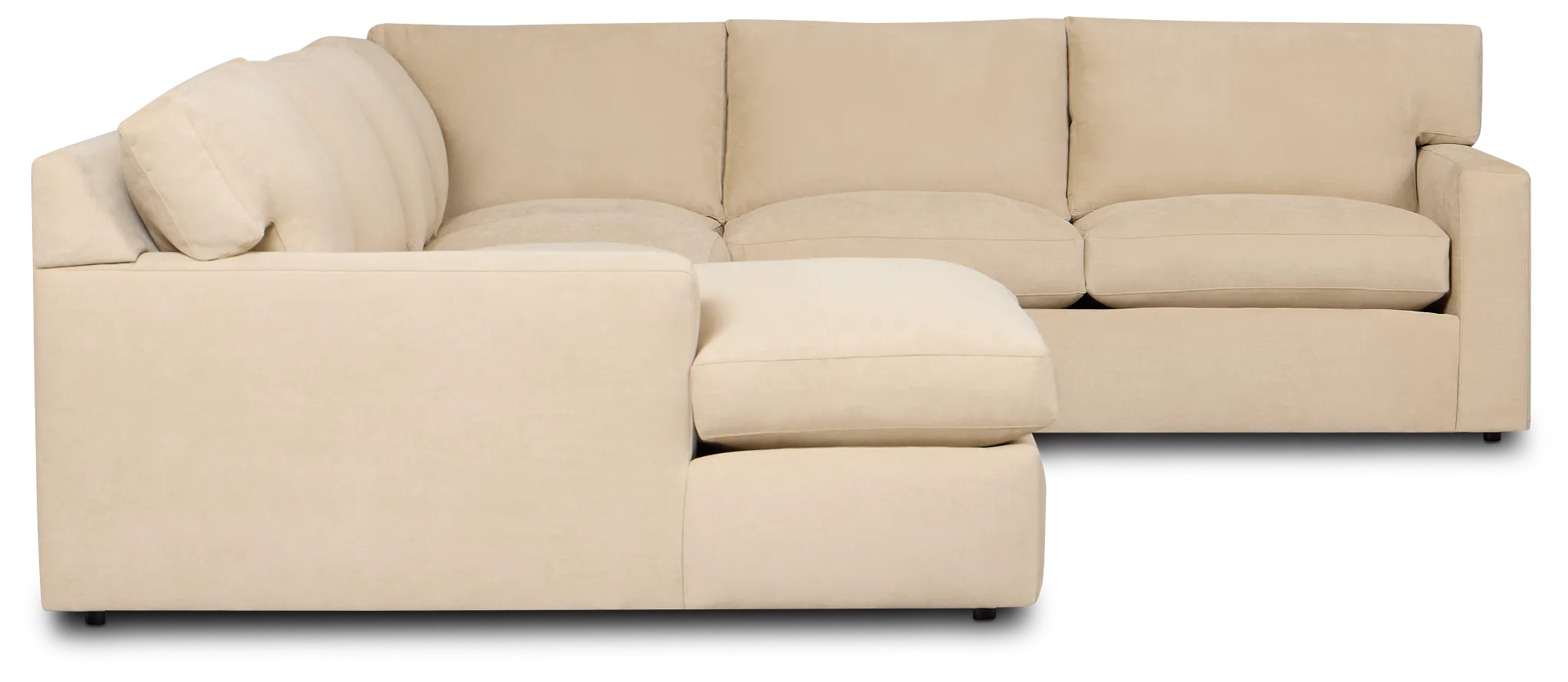 Hudson Beige Fabric Medium Left Chaise Sectional