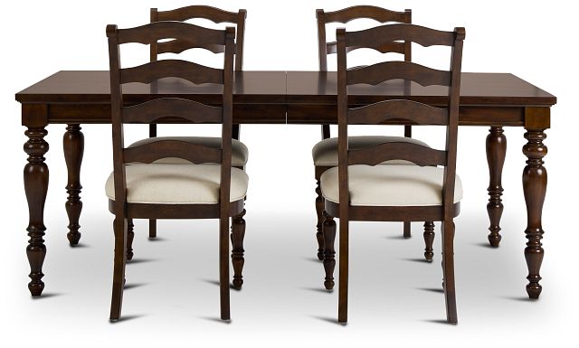 Savannah Dark Tone Rect Table & 4 Chairs