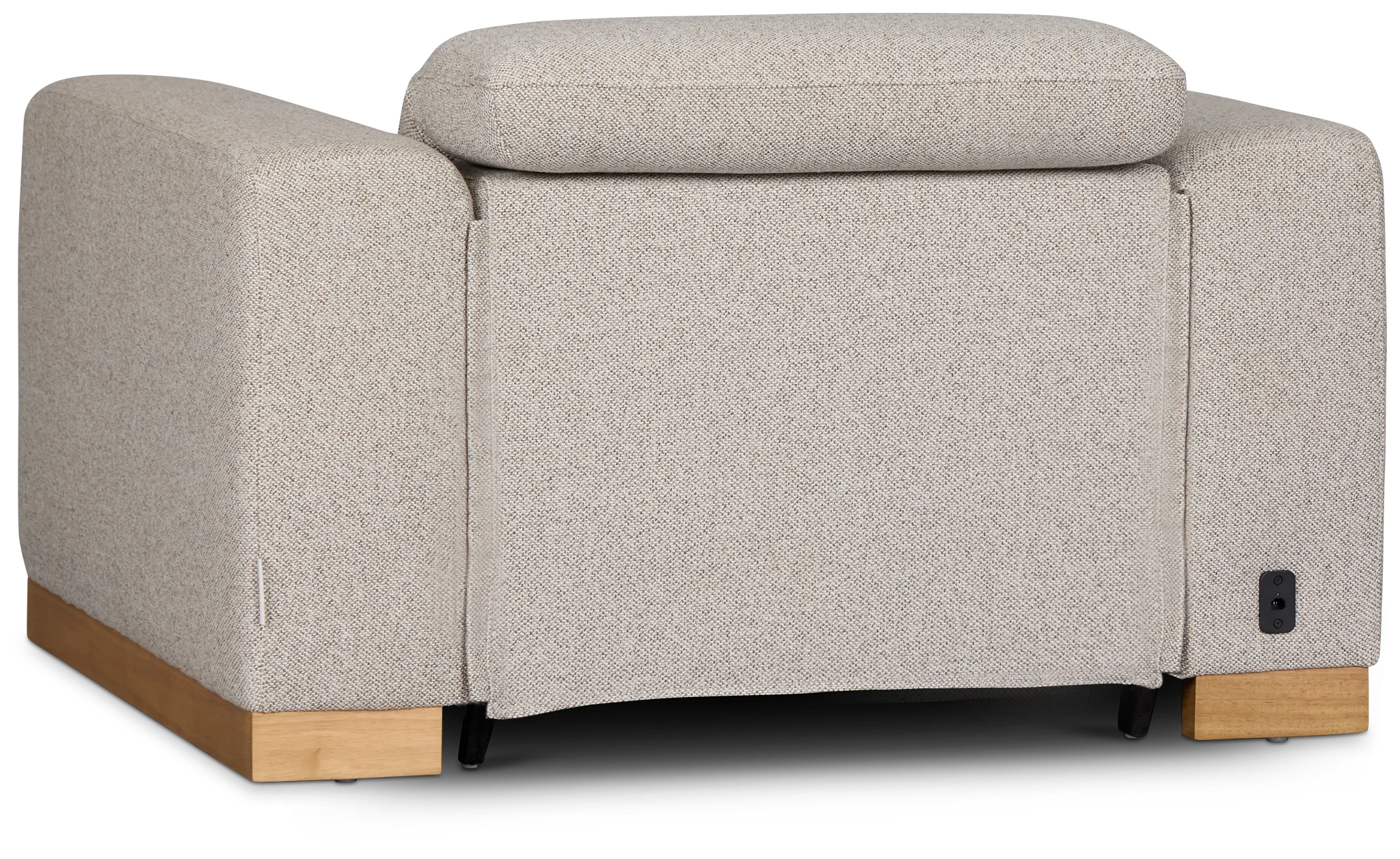 Leona Light Gray Fabric Power Recliner With Power Headrest