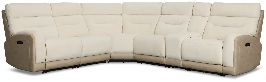 Travis Light Beige Fabric Medium Dual Power 2-arm Reclining Sectional Travis Light Beige Fabric Medium Dual Power 2-arm Reclining Sectional