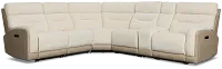 Travis Light Beige Fabric Medium Dual Power 2-arm Reclining Sectional