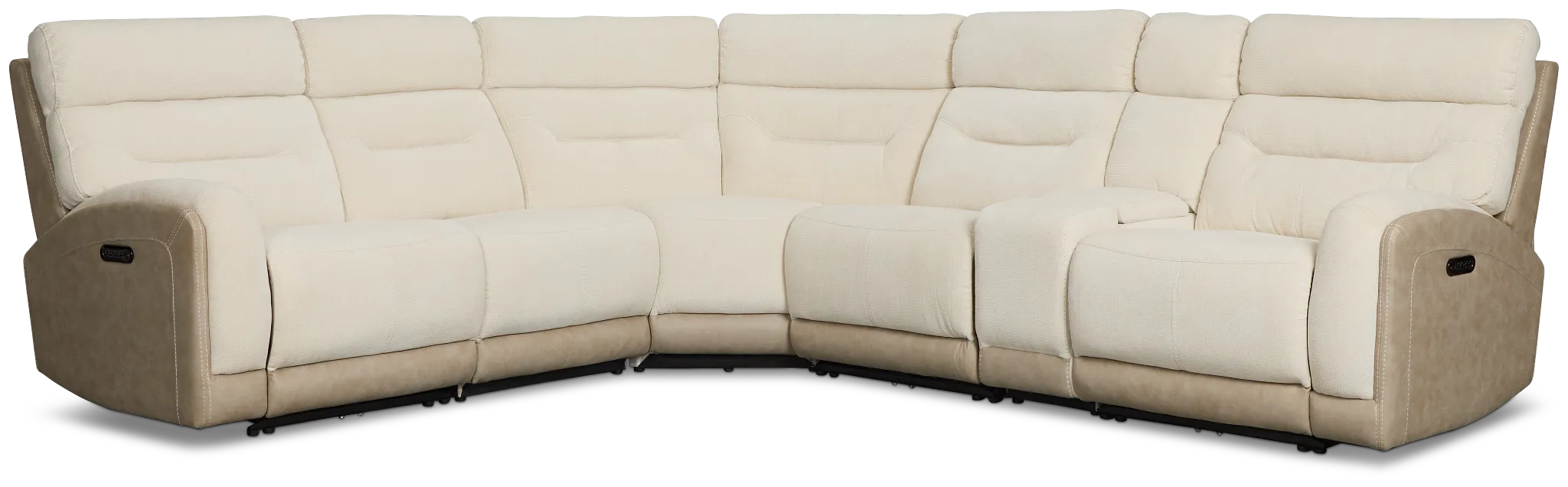 Travis Light Beige Fabric Medium Dual Power 2-arm Reclining Sectional