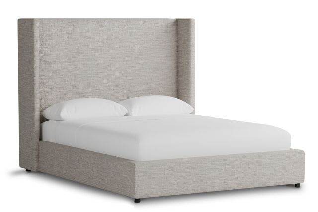 Captiva Maguire Pewter 60" Upholstered Shelter Bed