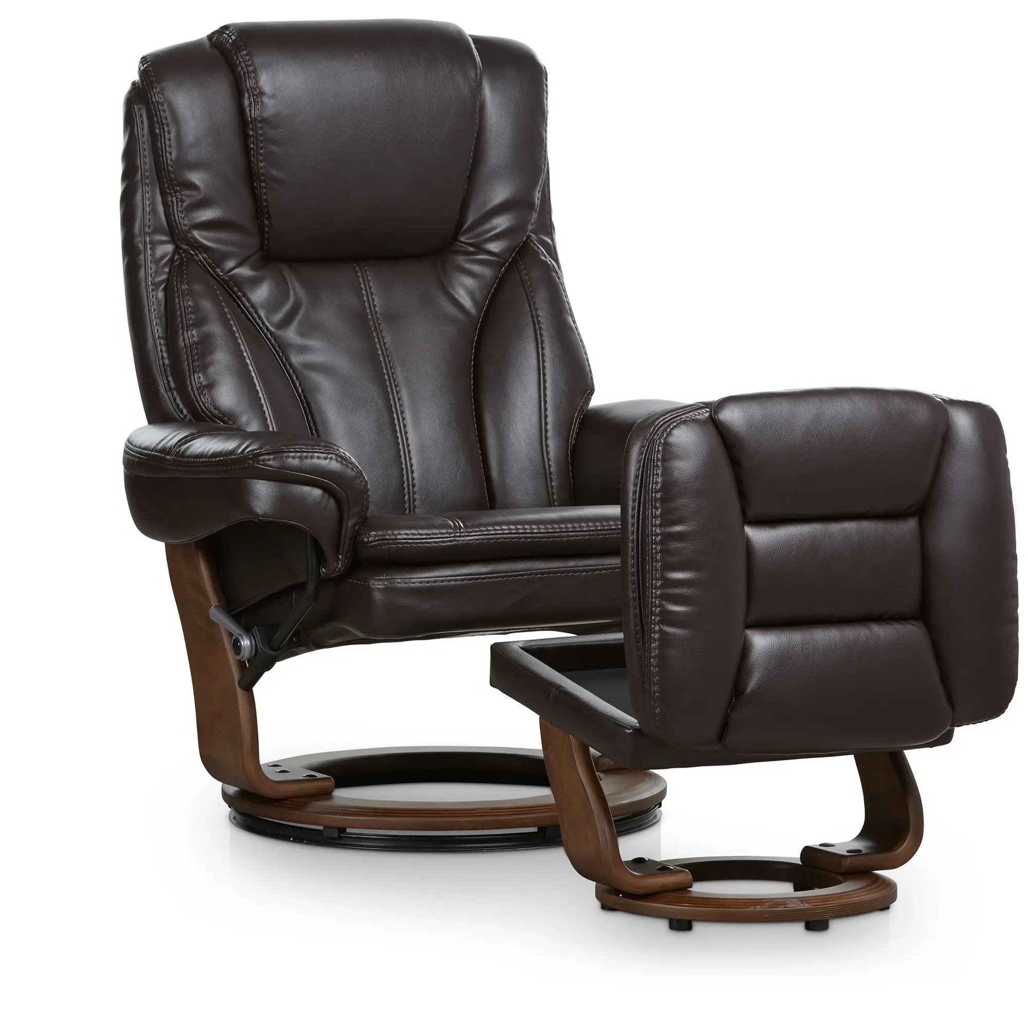 Perkins Dark Brown Micro Recliner & Ottoman Perkins Dark Brown Micro Recliner & Ottoman