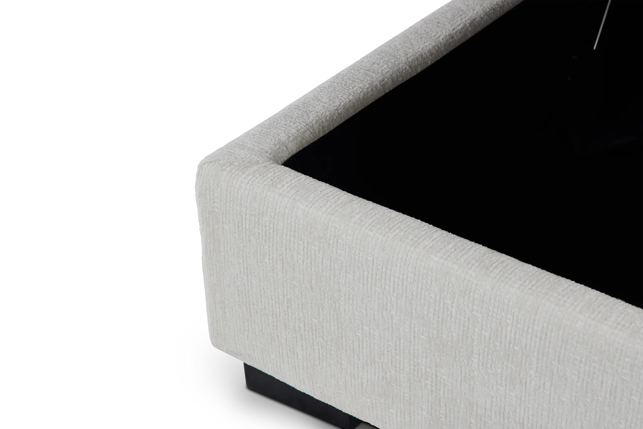 Blakely White Fabric Small Left Bumper Sectional