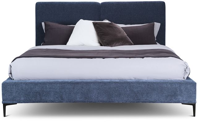 Emit Dark Blue Uph Panel Bed