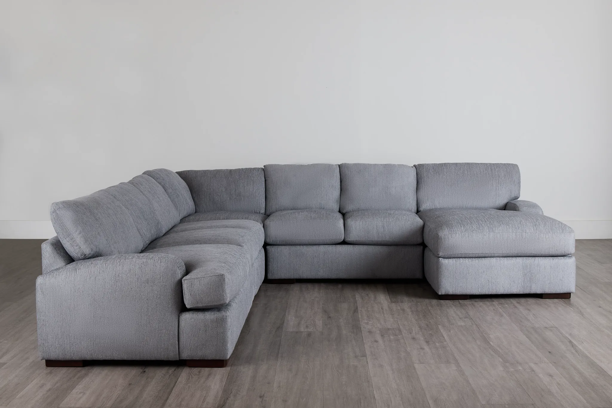 Alpha Light Gray Fabric Large Right Chaise Sectional