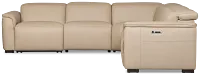 Brodie Taupe Lthr/vinyl Small Dual Power Reclining Two-arm Sectional
