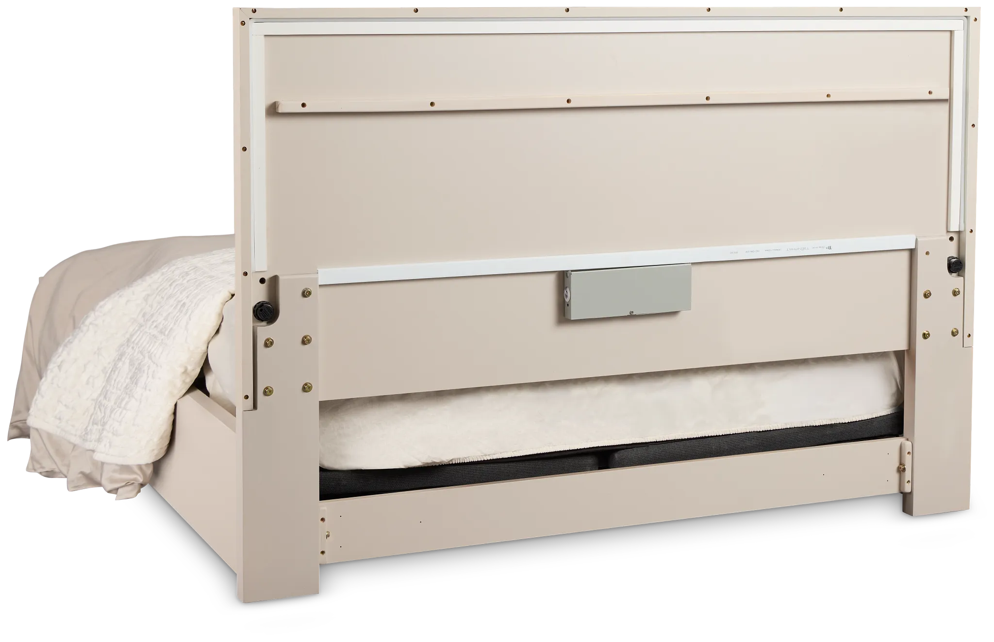 Brasilia Light Beige Platform Bed With Speaker