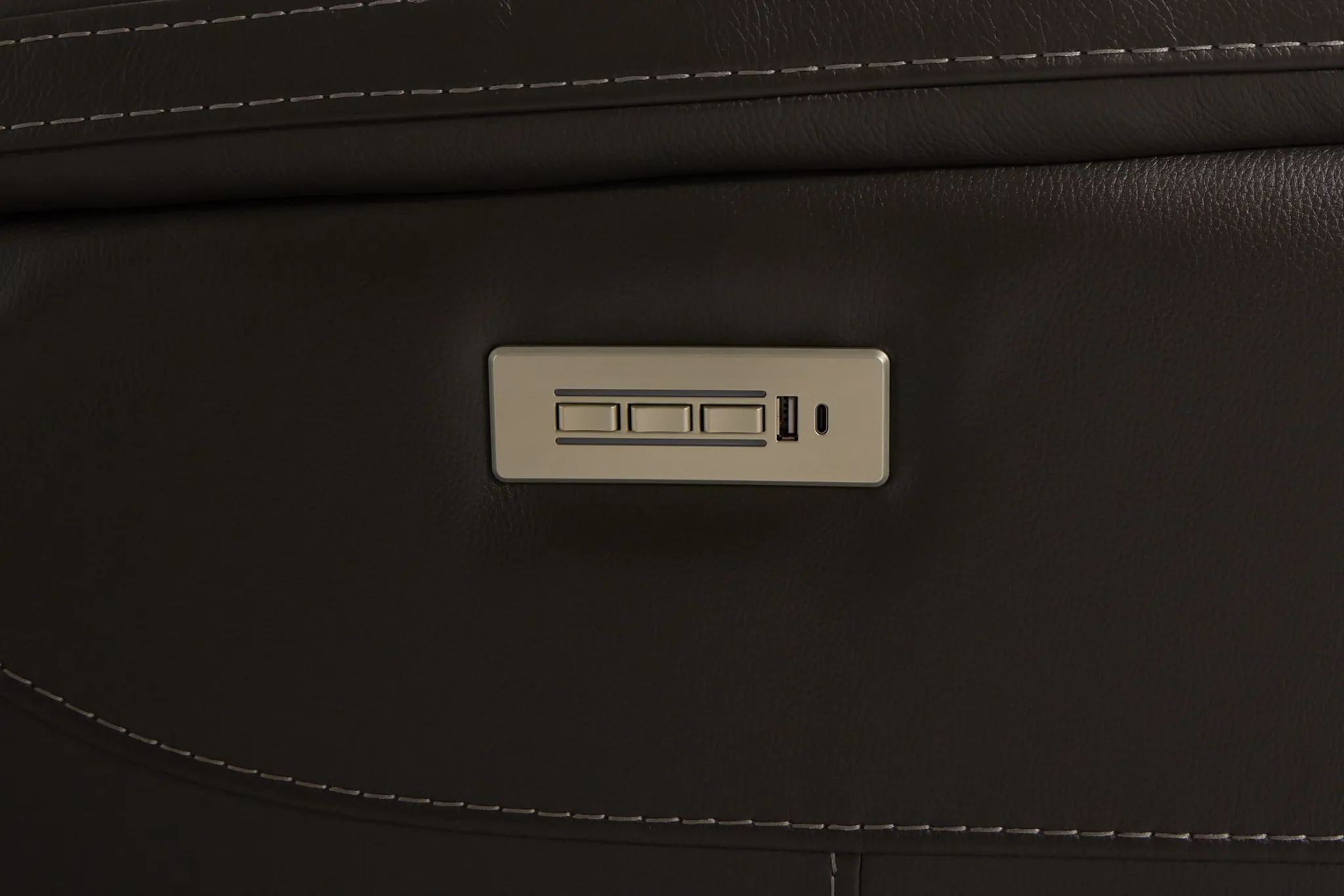 Fallon Dark Gray Lthr/vinyl Power Reclining Sofa W/ Massage