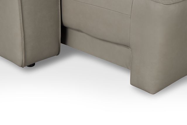 Rudy Gray Lthr/vinyl Small Left Chaise Power Extension Sectional