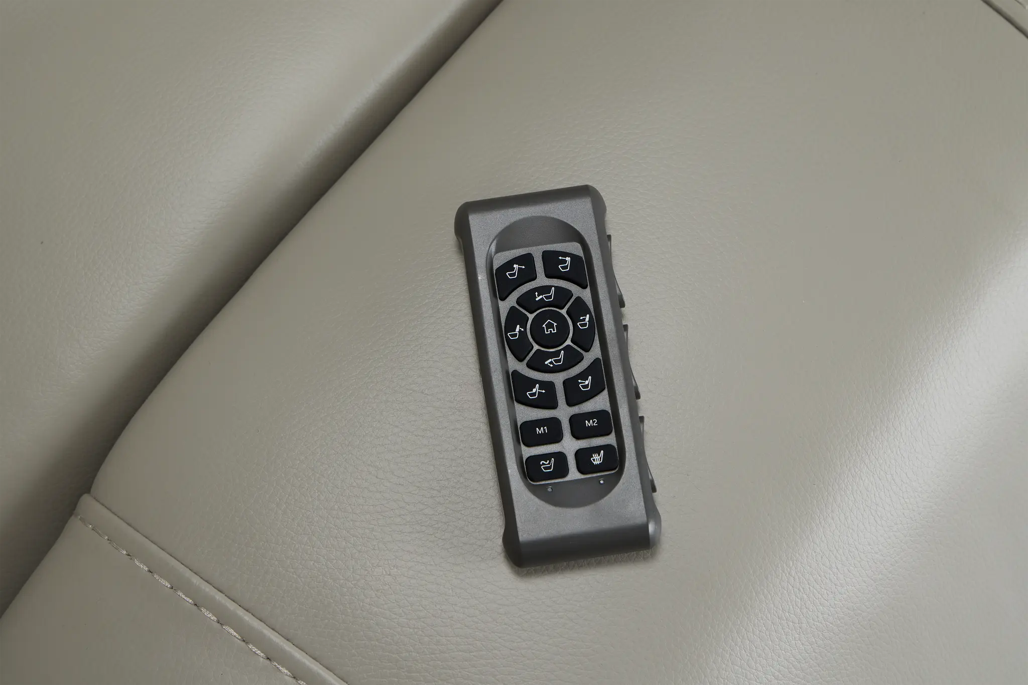 Wells Light Gray Lthr/vinyl Power Recliner With Heat And Massage Wells Light Gray Lthr/vinyl Power Recliner With Heat And Massage