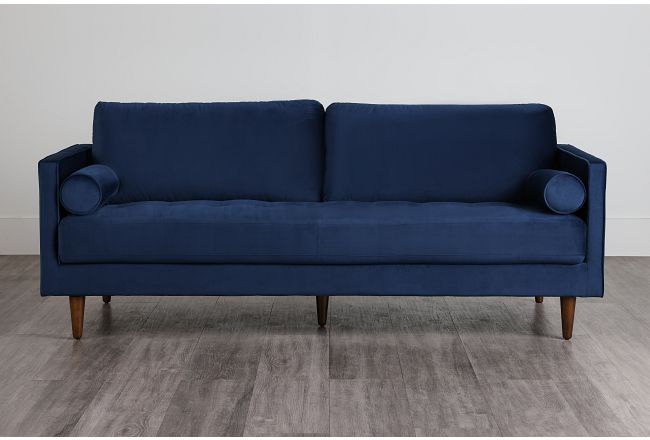 Luna Dark Blue Velvet Sofa