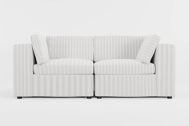 Destin Sea Lane Light Gray Fabric 2-piece Modular Sofa