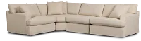 Marren Beige Fabric Small Two-arm Sectional