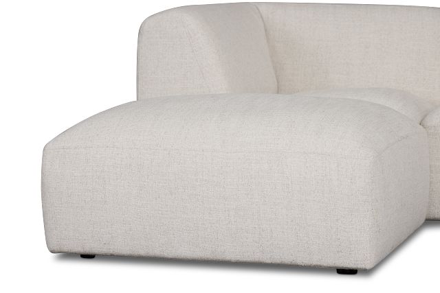 Baylor Light Beige Fabric 4-piece Left Facing Bumper Sectional