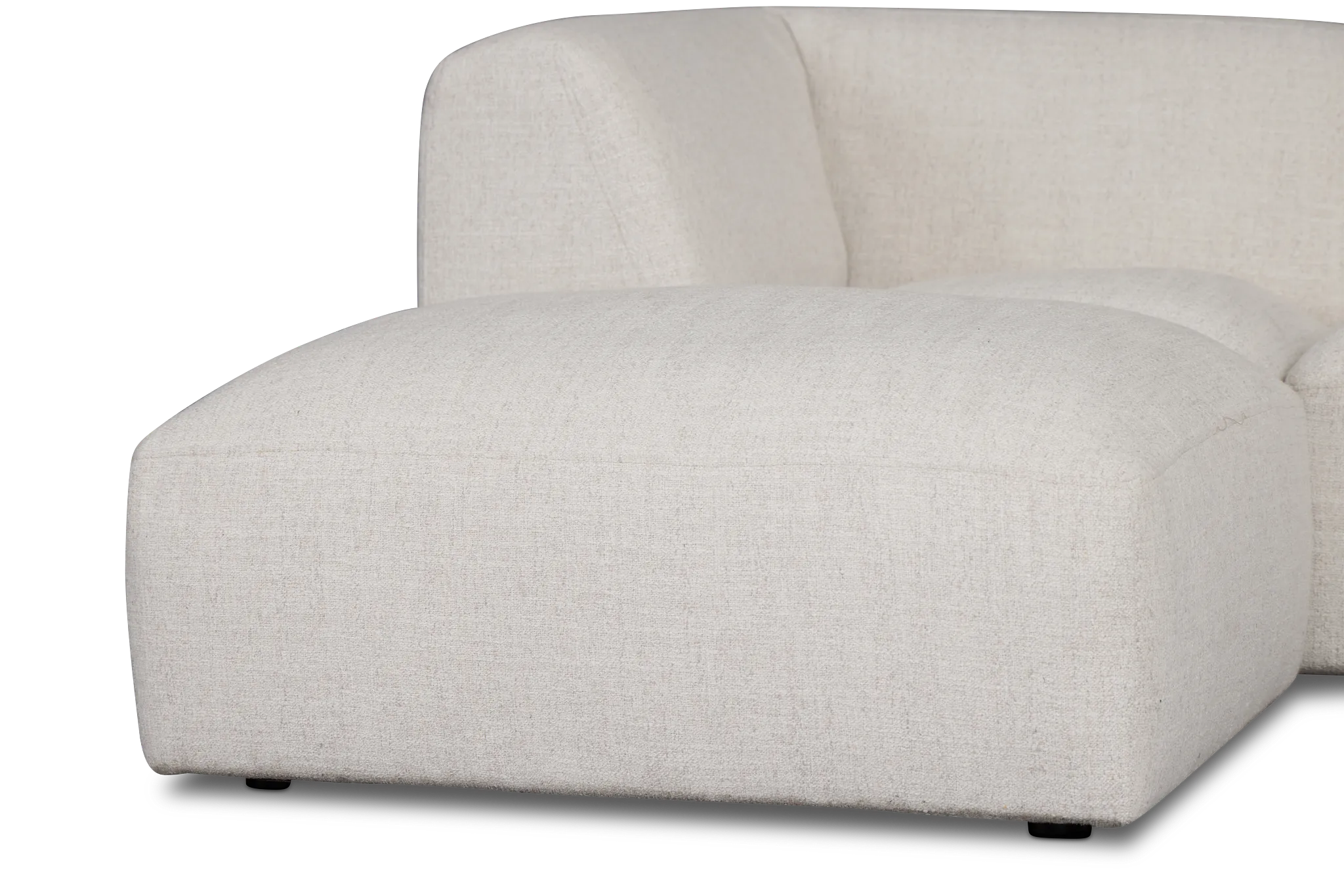 Baylor Light Beige Fabric 4-piece Left Facing Bumper Sectional