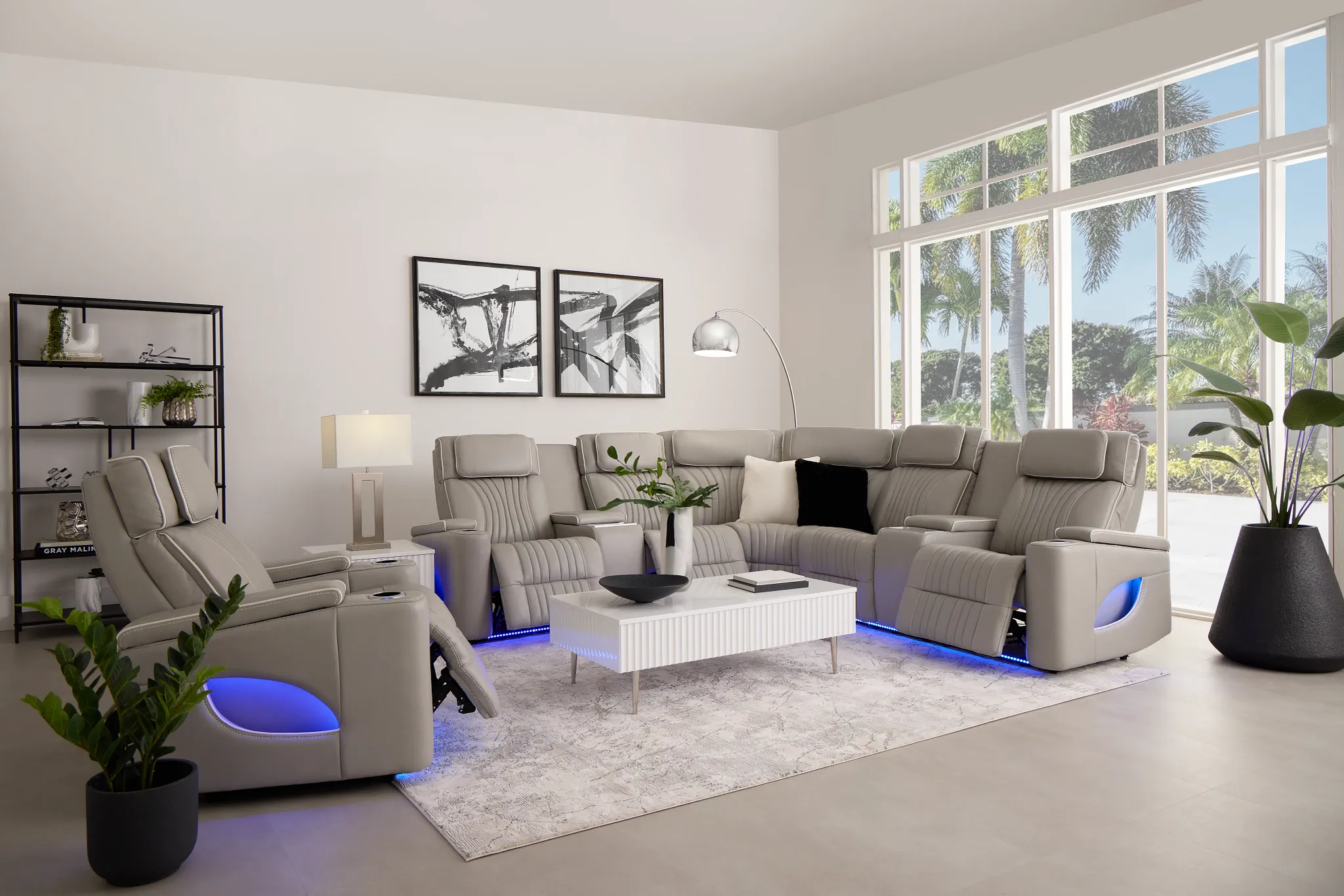 Surge White Rectangular Coffee Table