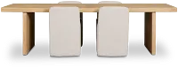 Salida Light Tone Rect Table & 4 Light Beige Upholstered Side Chairs