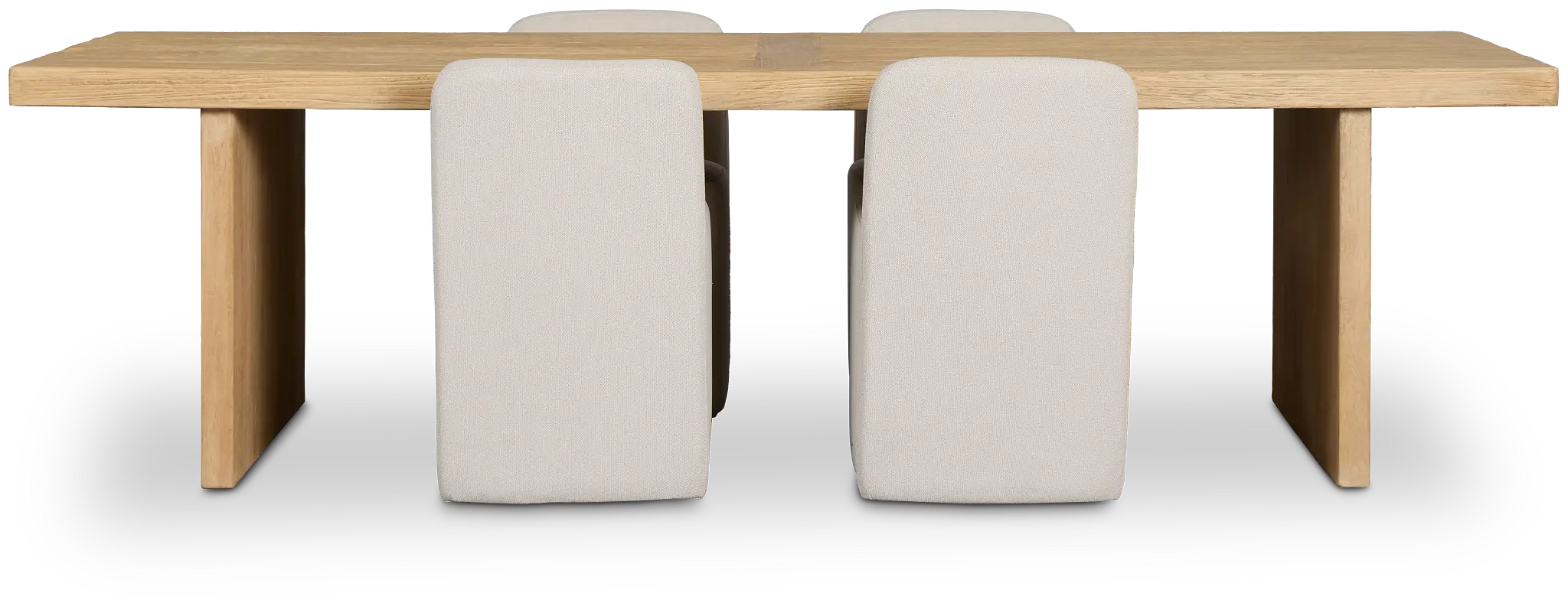 Salida Light Tone Rect Table & 4 Light Beige Upholstered Side Chairs Salida Light Tone Rect Table & 4 Light Beige Upholstered Side Chairs