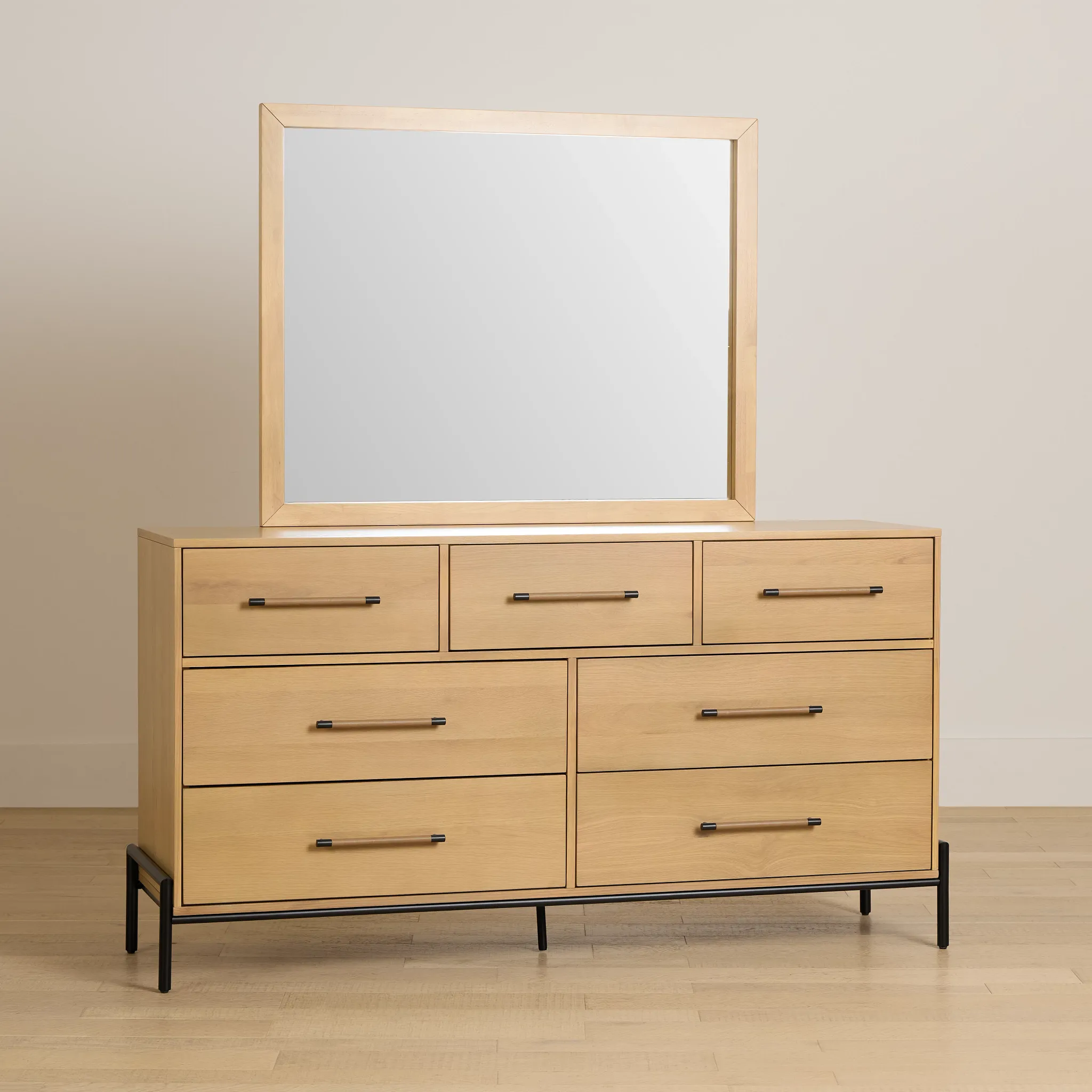 Highland Light Tone Dresser & Mirror