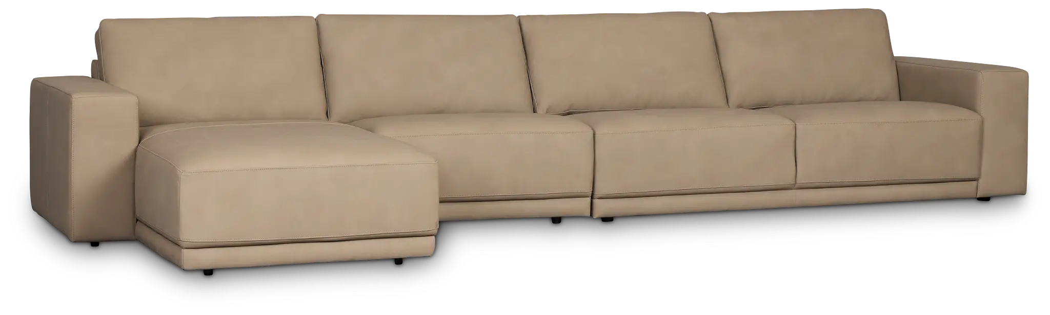 Kellan Taupe Leather Small Left Chaise Sectional Kellan Taupe Leather Small Left Chaise Sectional