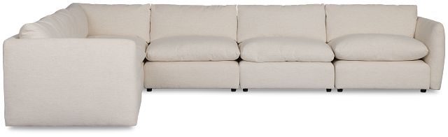 Serena White Fabric 6-piece Modular Sectional