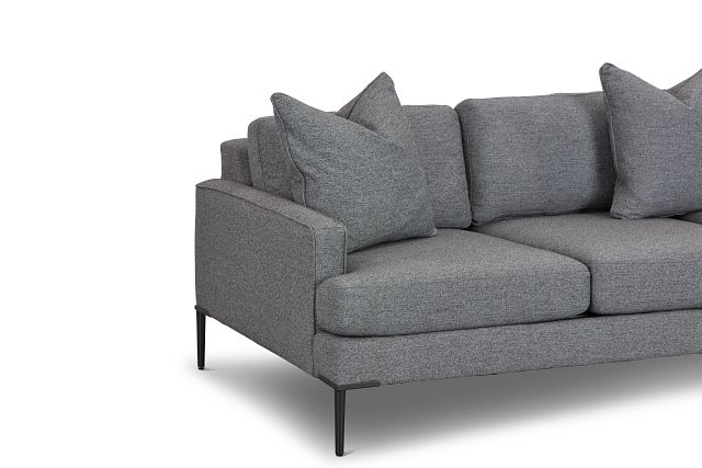 Morgan Dark Gray Fabric Right-arm Cuddler Sectional With Metal Legs
