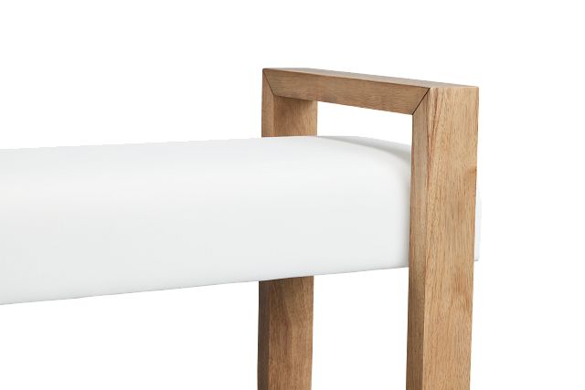 Haven White Upholstered Dining Bench
