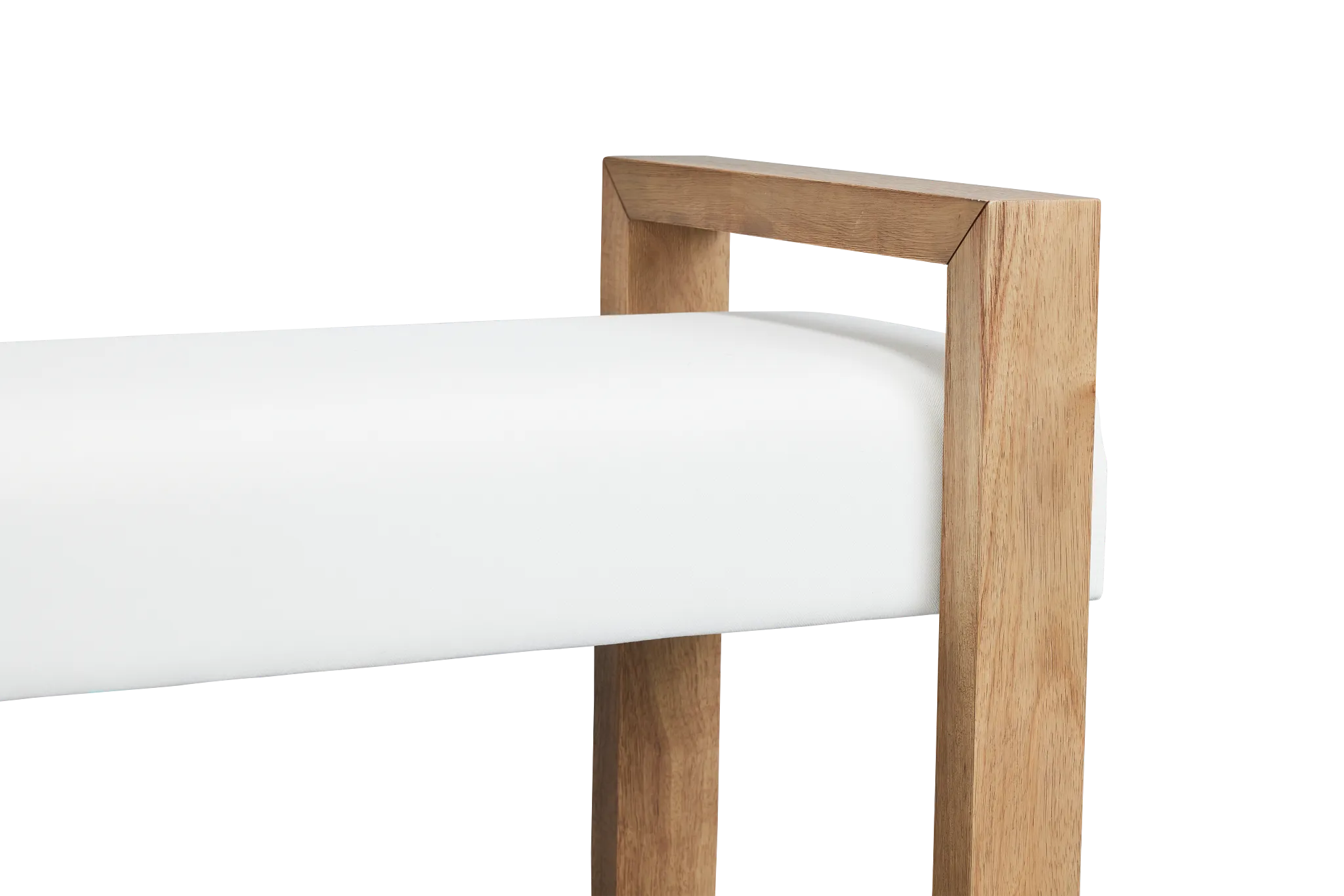 Haven White Upholstered Dining Bench