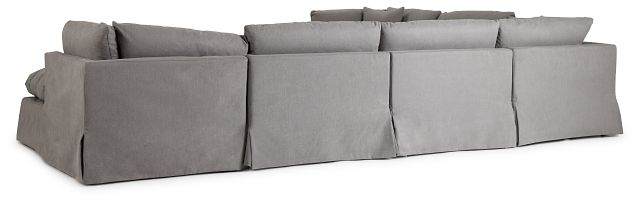Raegan Gray Fabric Large Right Chaise Sectional